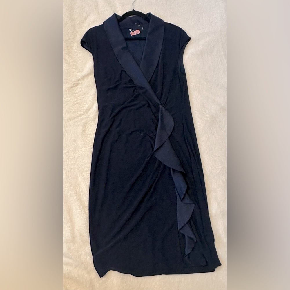 Cocktail dress with ruffle detail on the front